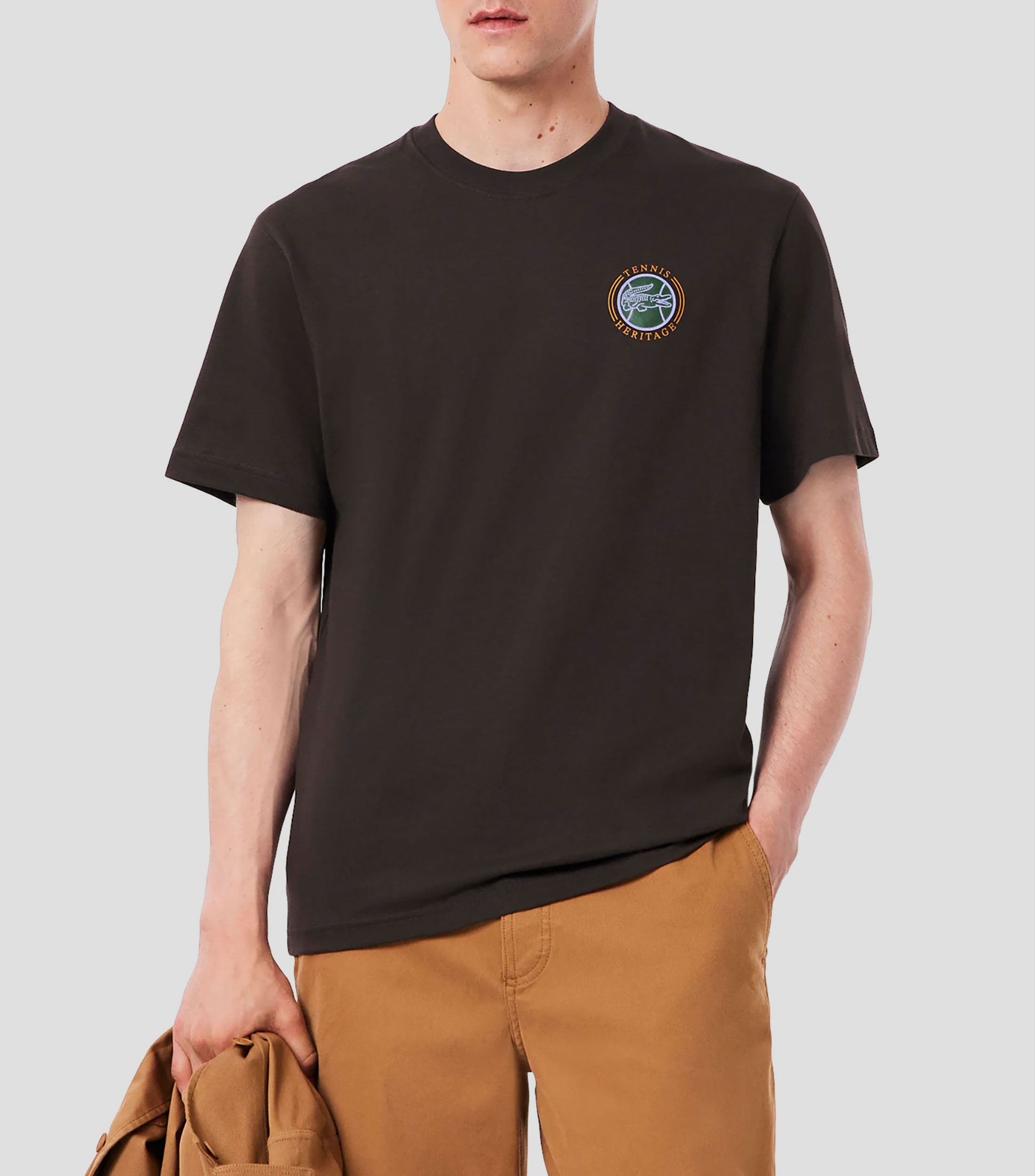 Playera de cuello redondo con manga corta estampada Hombre